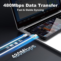 Cable de Datos ESEEKGO G-01AW de Carga Rápida Tipo-C a Tipo-C, 1M 3.3FT, Negro, USB-C a USB para Laptops y Teléfonos Móviles, 3.3FT/1M, Negro
