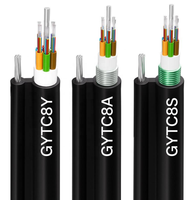Kabel Optik Metalik GYTC8Y Tipe Figure-8 dengan Anggota Penguat Baja, Tanpa Lapisan Armor, untuk Jaringan Telekomunikasi Udara, Sistem Penyangga Sendiri