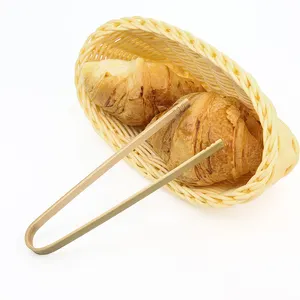 Wegwerp Eco-Vriendelijke Bamboe Brood Serveerclips U Vorm Kleine Mini Wegwerp Serveertang