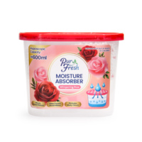 Mini déshumidificateur Whispering Rose 600ml pour armoire, séchoir à vêtements, déshydratant, boîte absorbante d'humidité pour chambre à coucher, usage domestique PurFresh