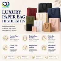 Sacs cadeaux personnalisés écologiques, sacs shopping en papier artistique, sacs shopping avec logo, avec poignées en satin de qualité supérieure pour les boutiques de mode HONPAK