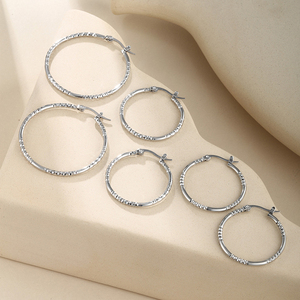 XUPING gioielli all'ingrosso placcato oro grosso sottile piccolo medio grande grande impilabile <span class=keywords><strong>argento</strong></span> colore moda donna cerchio orecchino - Product Image 6