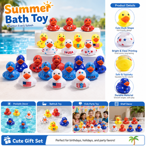 Unabhängigkeitstag <span class=keywords><strong>Gummiente</strong></span> Patriotisches Badespielzeug Gelbe Ente Stern-Ente Schwimmendes Bade- und Poolspielzeug Kindergeschenk - Product Image 3