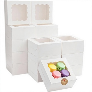White Rigid Paperboard <b>Cookie</b> <b>Boxes</b> Window Recycled Materials Food Grade for Small for Treats Chocolate Covered Strawberries - Product Image 2