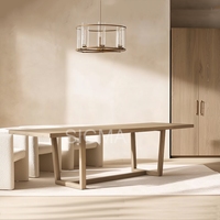 2026 Nouvellement Design Bois Style Américain Hôtel De Luxe Table À Manger Ensemble Mobilier D'intérieur Tables À Manger En Bois Massif