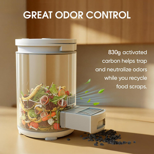 Electric Household Food Waste Composter 4.5L Large Capacity Automatic Die-Cast Aluminum + Ceramic <b>Kitchen</b> Disposer 16.1" Height - Product Image 4