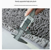 Tapis de bain gris lavable super doux et absorbant en chenille pour sol, séchage rapide, antidérapant pour baignoire et douche