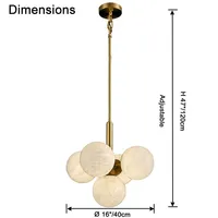 Yihao Mid-Century Elegant Globe Lustre Pendentif Superbe Forme Longue en Albâtre à Plusieurs Niveaux pour Salle à Manger Disponible Moyen
