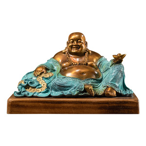 Estatua de Buda Maitreya de Cobre y Oro, Figura Hecha a Mano, Decoración para el Hogar, Escultura para Ofrecer en la Sala de Estar - Product Image 1