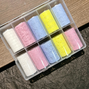 Lámina de Transferencia para Uñas con Diseño de Encaje <span class=keywords><strong>Color</strong></span> Macaron, 10 Rollos, Papel para Arte de Uñas con Patrón Floral, para Decoración de Manicura DIY y Suministros de Salón - Product Image 6