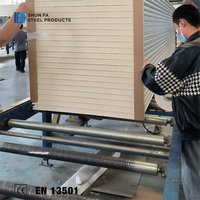 Panel Dinding Logam Baja Modern untuk Luar Ruangan, Gudang Pabrik, Tahan Air, Isolasi Polyurethane 50mm, Panel Sandwich Busa PU