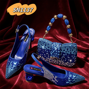 Set di <span class=keywords><strong>Borse</strong></span> e Scarpe Coordinate Rosa 2026, Alta Qualità, Sandali di Lusso alla Moda, Pochette con Diamanti per Donne, <span class=keywords><strong>Borse</strong></span> da Sera con Catena - Product Image 2