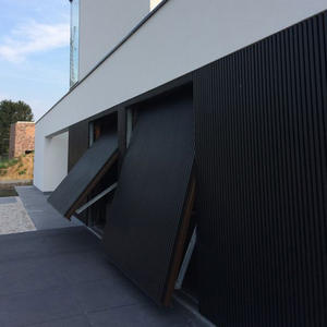 Portes <span class=keywords><strong>de</strong></span> <span class=keywords><strong>garage</strong></span> en acier rainuré noir <span class=keywords><strong>de</strong></span> style moderne, à ouverture verticale, à ouverture <span class=keywords><strong>basculante</strong></span>, à double pliage, <span class=keywords><strong>avec</strong></span> <span class=keywords><strong>moteur</strong></span> - Product Image 4