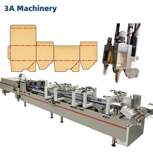 เครื่องจักร 3A รุ่น 0 900 เครื่องพับกาวก้นกล่องอัตโนมัติ กาวเย็น ควบคุมด้วย PLC ขับเคลื่อนด้วยลม 380V ผลิตภาพสูง - Product Image 1