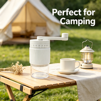 Moulin à café manuel portable mini pour le camping, écologique, avec poignée en bois, meules coniques en acier inoxydable, noir – Utilisation manuelle en voiture
