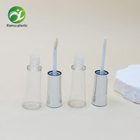 Tube de brillant à lèvres transparent en ABS à taille étroite avec tube à air, sérigraphié, pour emballages cosmétiques de brillant à lèvres