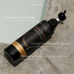 แชมพูสมุนไพรเมล็ดลำไยดำ WANMAI29 บำรุงเส้นผมตามธรรมชาติ สารต้านอนุมูลอิสระ สำหรับหนังศีรษะบอบบาง ปกป้องสีผม ผลิตภัณฑ์จากประเทศไทย - Product Image 3