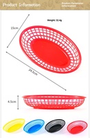 Panier de rangement ovale multifonctionnel moderne en PP écologique pour la restauration rapide et les pique-niques
