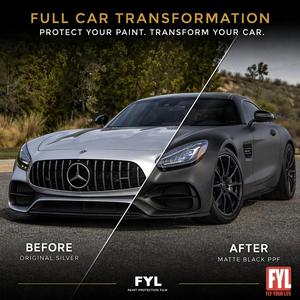 <span class=keywords><strong>Film</strong></span> de protection de peinture pour carrosserie de voiture FYL en PPF noir mat Covestro TPU 7,5 mil, hydrophobe, auto-réparateur, anti-rayures, 5 ans - Product Image 2