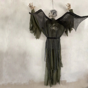 Decoraciones de Halloween barato al por mayor hablando espeluznante barato al por mayor realista Sensor de sonido eléctrico colgante esqueleto - Product Image 1