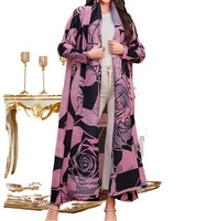 Lange, geplooide, geprinte Miyake open-front cardigan jas voor vrouwen, moslimmode, bescheiden kleding, Ramadan Eid lange robe ODM