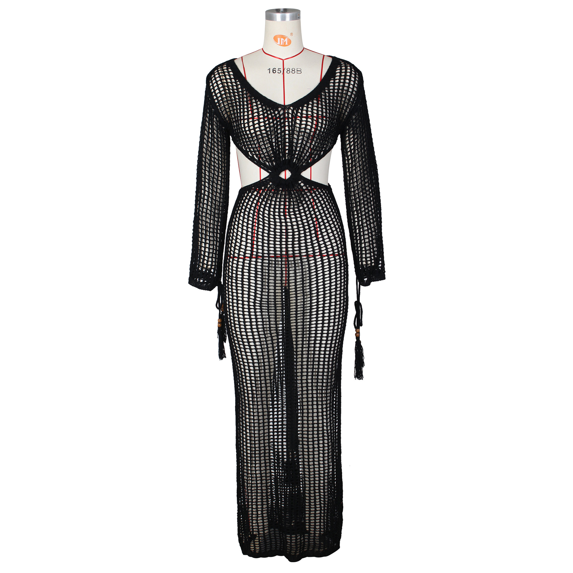 HANO Summer Boho Crochet Knit Maxi Dress - Bodycon Style