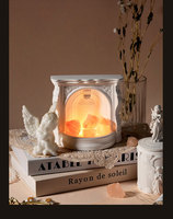 Lampe à sel de l'Himalaya en céramique faite à la main, bougeoir ange, lampe aromatique en cristal, boîte d'aromathérapie, écran LED, Diwali, Noël, Fête des Mères