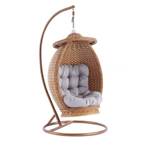 Chaise de balançoire en forme d'oeuf à siège unique en vrac chaise de balançoire en forme d'oeuf pour patio et jardin chaise en rotin suspendue