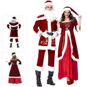 12 pièces ensemble velours père noël Costume pour homme femmes noël père noël Costume noël Cosplay fantaisie noël fête Costume noël Cosplay - Product Image 6