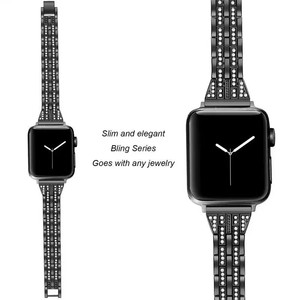 Correa de Reloj con Bisel Metálico y Dos Hileras de Cuentas para <span class=keywords><strong>Apple</strong></span> Watch S11/<span class=keywords><strong>S12</strong></span> - Fabricante - Product Image 5