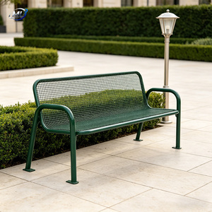 ม้านั่งกลางแจ้งสไตล์นอร์ดิก ดีไซน์ทันสมัย ทำจากสแตนเลส พร้อมพนักพิง สำหรับใช้ในสวนสาธารณะ ทนทาน รองรับได้ 4 ที่นั่ง - Product Image 2