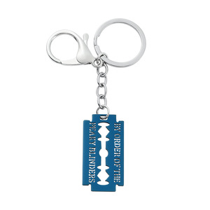 Móc chìa khóa thép không gỉ đồng bằng lưỡi Mặt dây chuyền Keychain đóng dấu văn bản vòng dây bản lề Hoop dangle Mặt dây chuyền vòng chìa khóa - Product Image 3