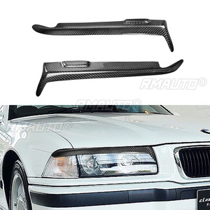 ฝาครอบตกแต่งไฟหน้ารถยนต์คาร์บอนไฟเบอร์ 1 คู่ สำหรับ BMW E36 ปี 1992 1993 1994 1995 1996 1997 1998 อุปกรณ์ตกแต่งรถยนต์ - Product Image 1