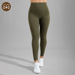 कोई भी आगे की वृद्धि सीम उच्च कमर वाली महिला फिटनेस जिम कार्ट्स साइड पॉकेट लेगिंग - Product Image 2