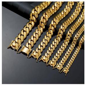 Gioielli Cubani HipHop, Collana a Catena Sottile Placcata in <span class=keywords><strong>Oro</strong></span> 14K, Stile Miami Cuban Link, Collana Monaco - Product Image 3