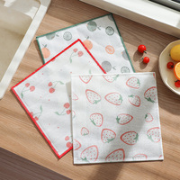 Essuie-vaisselle en viscose imprimée, doux, sans peluches, lavable, absorbant, séchage rapide, réutilisable, chiffons de nettoyage pour la cuisine