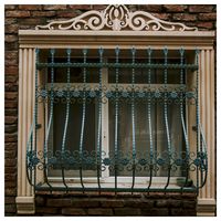 Grille de fenêtre en fer moderne à motif personnalisé, barrière de sécurité en métal pour bâtiment résidentiel