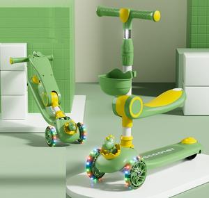 Usine En Stock Bébé Enfants Dinosaure Scooter Mignon Trois-en-un Luge Simple Pied Coulissant En Gros - Product Image 4