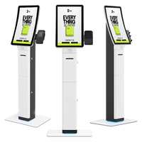Kiosque de restauration rapide en libre-service avec écran tactile incurvé de 23,6 pouces, système POS tout-en-un, fonctions optionnelles (scanner QR/passeport, imprimante)