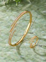 Ensemble de bracelet et bague en laiton antique, bijoux de style vintage pour femmes, coffret cadeau