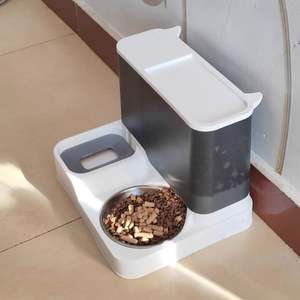 Dispensador de Agua para Mascotas de 2.8L, Dispensador de Comida para Mascotas, Doble Tazón para Gatos para Comida Seca y Húmeda, Dispensador de Agua por Gravedad - Product Image 5