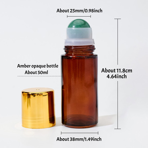 Flacon roll-on en verre ambré pour huiles essentielles, avec bille en cristal, pour parfum et aromathérapie (vente en gros) - Product Image 2