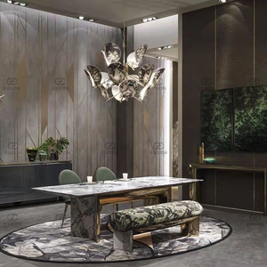 Light Luxury Luxury Design Rectangular Marble Dining Table Set Home Dining Room <strong>Furniture</strong> - Product Image 6
