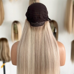 Perruque en cheveux humains européens blond platine de 22 pouces, aspect naturel, dentelle suisse 13x4, ligne de cheveux pré-épilée, densité 130% - Product Image 4