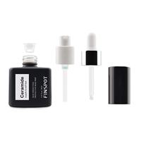 Flacon compte-gouttes de luxe carré à base plate en verre, flacon vide pour lotion, conteneur cosmétique en verre ambré, rose, noir, vente en gros