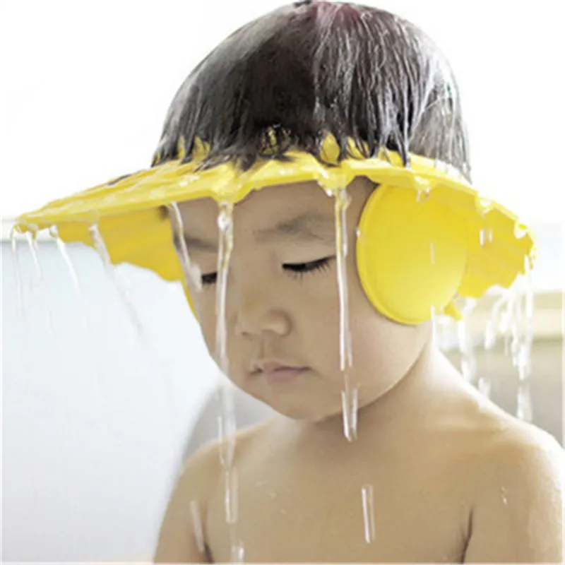 Hot Sale Colorful Adjustable Eye Ear Protector Kids Bathing Shower Head Cover Baby Washing Hair Hat