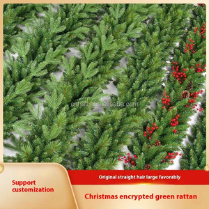 Guirlande de 2,7 m en rotin pour décorations de Noël, pendentif de fenêtre portable pour l'aménagement de scènes intérieures - Product Image 4