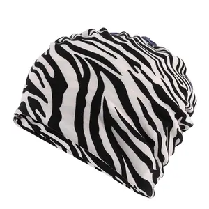 Fashion Cotton Leopard Zebra Pattern Hat With Topless For Adults