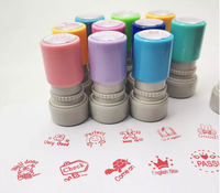 Tampon tampon de bureau personnalisé OEM, Logo rond auto-encreur en caoutchouc personnalisé