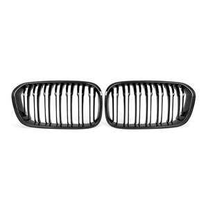 F20 Grill sec en Fiber de carbone pare-chocs avant calandre <span class=keywords><strong>grille</strong></span> maille Double lattes pour <span class=keywords><strong>Bmw</strong></span> série <span class=keywords><strong>1</strong></span> F20 LCI 2015-2020 - Product Image 1